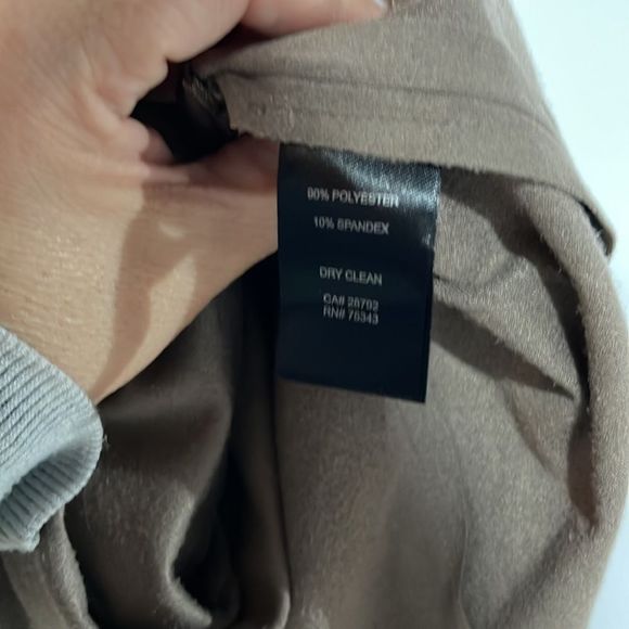 Cynthia Rowley Tan Faux Suede A- Line Midi Skirt Size 6 BoHo Chic - Picture 13 of 14